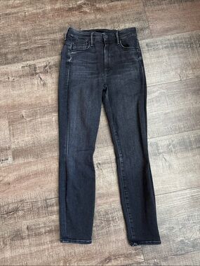 MOTHER Black High-Rise Slim Jeans